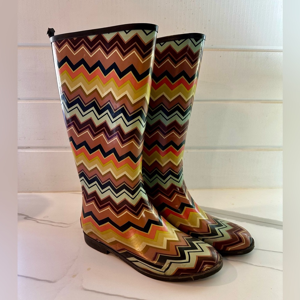 Missoni for Target Chevron Tall Rainboots, Size 8